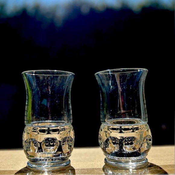 tiffin-fransiscan Other - Vintage Tiffin Fransiscan Kings Crown  thumbprint clear ice tea flat glass